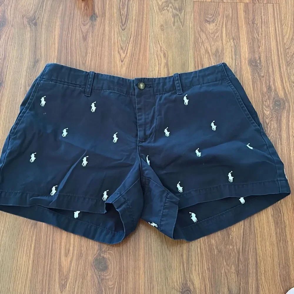Polo Ralph Lauren navy and white shorts embroidered polo logo size 4